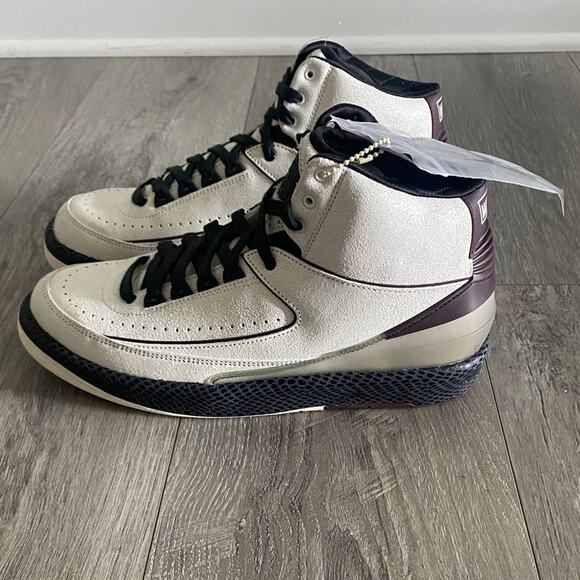 AIR JORDAN 2 Collab A MA MANIERE High Top SneakerMens Sz 10 White Black